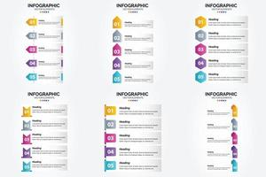 conjunto de design plano de infográficos de ilustração vetorial para folheto publicitário e revista vetor