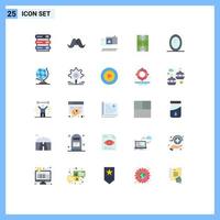 conjunto de 25 sinais de símbolos de ícones de interface do usuário modernos para elementos de design de vetores editáveis seguros de vida de homens de solo interior