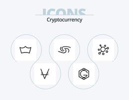 ícone de linha de criptomoeda pack 5 design de ícone. moeda. moeda criptográfica. moeda da terra. cripto. decente vetor