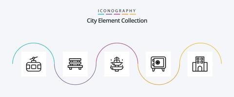 pacote de ícones da linha 5 da coleção de elementos da cidade, incluindo turista. jornada . cidade . feriado . vetor