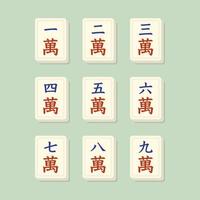 Mahjong é adequado para blocos de personagens vetor