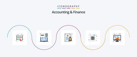 pacote de ícones plana 5 de contabilidade e finanças, incluindo crescer. branding. livro. marca. dinheiro vetor