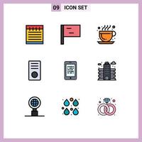 9 ícones criativos sinais e símbolos modernos de computadores de dados de e-learning lêem elementos de design de vetores editáveis de hardware