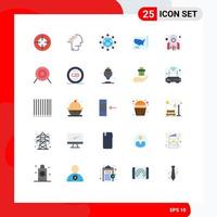 25 ícones criativos, sinais e símbolos modernos de inicialização, estados de fala unidos, elementos de design vetorial editáveis do mundo vetor