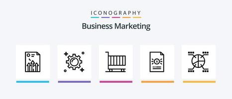 pacote de ícones de linha 5 de marketing de negócios, incluindo ienes. finança. negócios. negócios. design de ícones criativos vetor