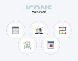 web pack flat icon pack 5 design de ícones. computador portátil. dispositivo. bloqueio web. projeto. desenvolvedores web vetor