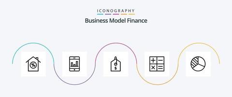 pacote de ícones da linha 5 das finanças, incluindo . marcação. torta. diagrama vetor