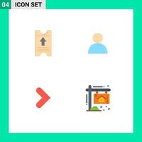4 ícones criativos sinais e símbolos modernos de seta para frente do bilhete twitter elementos de design de vetores editáveis