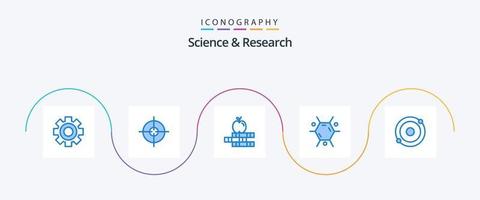 pacote de ícones de ciência azul 5 incluindo . estrutura. livros. molécula. Ciência vetor