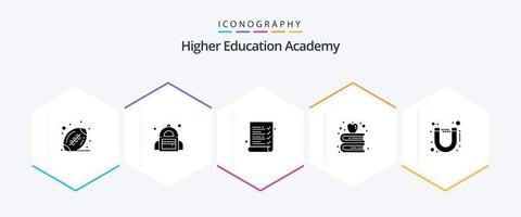 pacote de ícones de 25 glifos da academia, incluindo . . enquete. estudar. magnético vetor