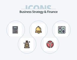 estratégia de negócios e linha de finanças cheia de ícones do pacote 5 design de ícones. japão . dinheiro . matemática. calcular vetor