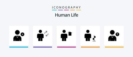 pacote de ícones de glifo humano 5, incluindo sinal de trânsito. direção. avatar. corpo. humano. design de ícones criativos vetor