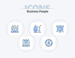 pessoas de negócios ícone azul pack 5 design de ícone. trabalho. funcionário. gerenciamento. pódio. gerente vetor
