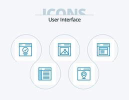 interface do usuário azul icon pack 5 design de ícone. interface. comunicação. do utilizador. do utilizador. mensagem vetor
