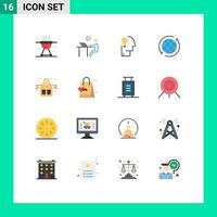 pacote de ícones de vetores de estoque de 16 sinais e símbolos de linha para solução de pessoa global da internet pacote editável de elementos de design de vetores criativos