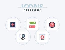 ajude e apoie o design de ícones do pacote de ícones planos 5. ajuda. bater papo. proteção. apoiar. Informação vetor