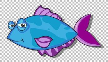 um personagem de desenho animado de peixe isolado em um fundo transparente vetor
