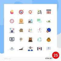 Conceito de 25 cores planas para sites móveis e aplicativos, mesa de trabalho, leilões de tempo, negócios, elementos de design de vetores editáveis