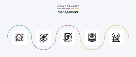 pacote de ícones da linha de gerenciamento 5, incluindo negócios. contexto. documento. gerenciamento. negócios vetor