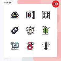 9 ícones criativos, sinais e símbolos modernos de comércio eletrônico de venda, elementos de design de vetores editáveis de esporte de swing