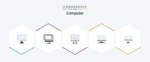 pacote de ícones planos de computador 25, incluindo . vetor