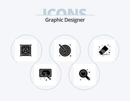designer gráfico glifo ícone pack 5 design de ícone. apagador. projeto. documento. criatividade. artístico vetor