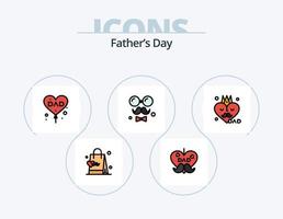 linha do dia dos pais cheia de ícones do pacote 5 design de ícones. dia. amor. cavalheiro. convite. Dia dos Pais vetor