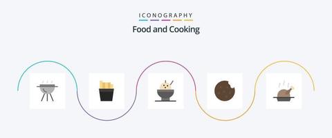 pacote de ícones de comida plana 5, incluindo . comida. vetor