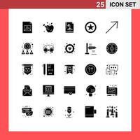 pacote de ícones vetoriais de estoque de 25 sinais e símbolos de linha para elementos de design de vetores editáveis de classificação multimídia de grupo direita