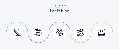 de volta ao pacote de ícones da linha 5 da escola, incluindo . escola. Educação. aprendizado. grampo vetor