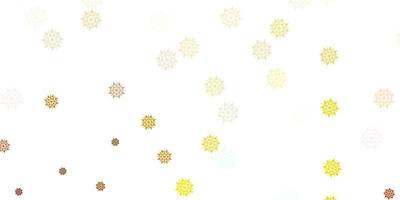 layout de vetor azul e amarelo claro com lindos flocos de neve.