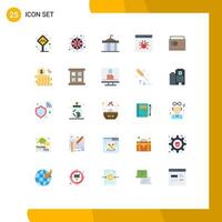 25 ícones criativos sinais e símbolos modernos de desenvolvimento de elementos de design de vetores editáveis de tribunal de aplicativo de localização de navegador