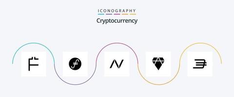 pacote de ícones de glifo de criptomoeda 5, incluindo criptografia. asch . . cripto vetor