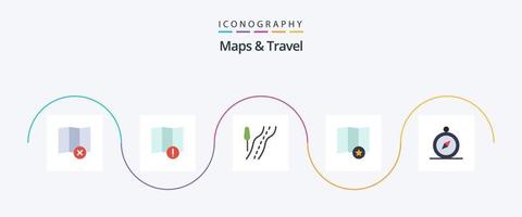 mapas e pacote de ícones de 5 planos de viagem, incluindo . viagem. navegação. navegar vetor