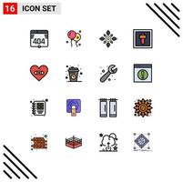 conjunto de 16 sinais de símbolos de ícones de interface do usuário modernos para decoração de placa de gesso feriado cruz editável elementos de design de vetor criativo