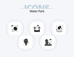 pacote de ícones de glifos de parque aquático 5 design de ícones. . . parque. parque. gotas vetor