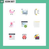 Pacote de cores planas de 9 interfaces de usuário de sinais e símbolos modernos de velocidade ovo resposta arquivo aester elementos de design de vetores editáveis