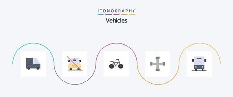 Pacote de ícones plana 5 de veículos, incluindo veículos. tráfego. veículos. carro. transporte vetor