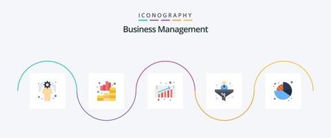 pacote de ícones plana 5 de gerenciamento de negócios, incluindo torta. gráfico. gráfico. negócios. filtro vetor