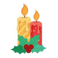 decoração de velas de feliz natal feliz vetor