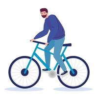 desenho vetorial de homem andando de bicicleta vetor