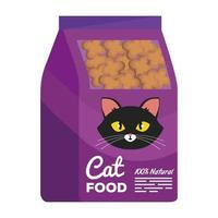 ícone isolado de pet shop saco de comida de gato vetor
