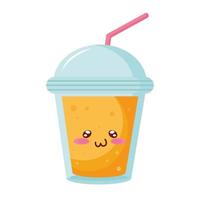 suco de oranje kiut comida kawaii personagem vetor