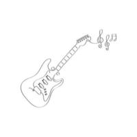 fundo de música preto e branco. guitarra e inscrição rock'n'roll. ilustração stock vetor