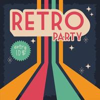 poster de festa estilo retro com preço de entrada vetor