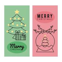 conjunto de banner de feliz natal vetor