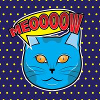ilustração do pop art do gato vetor