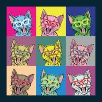 Andy Warhol inspirou o quadro do gato vetor