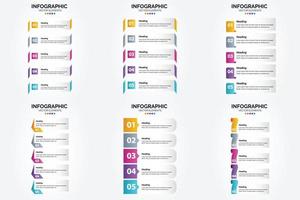 conjunto de design plano de infográficos de ilustração vetorial para folheto publicitário e revista vetor