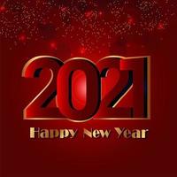 cartão comemorativo de feliz ano novo 2021 vetor
